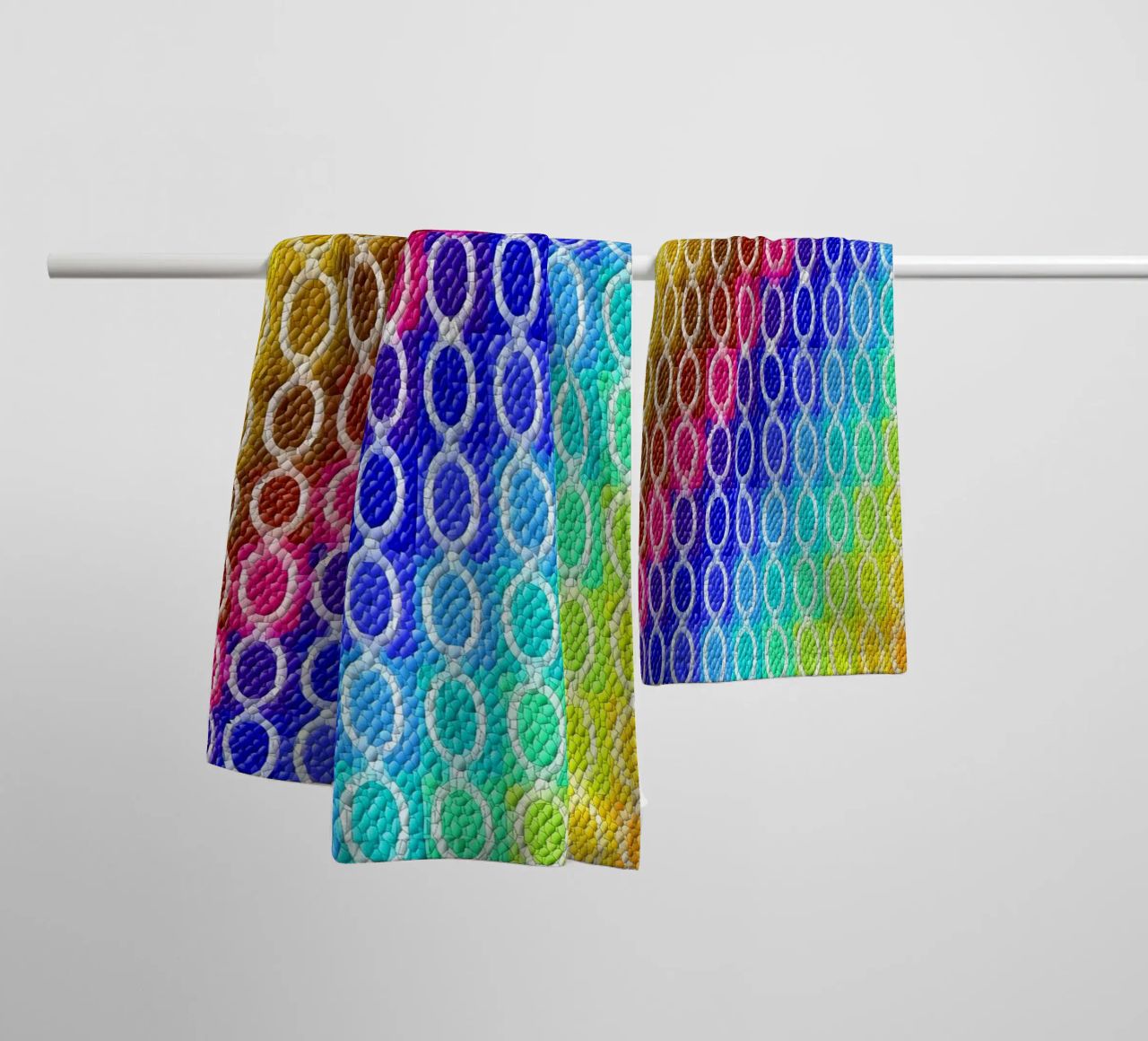 MOSAIK in rainbow colours - diagonal alignment towel by Gürsel Yesil Digital Art