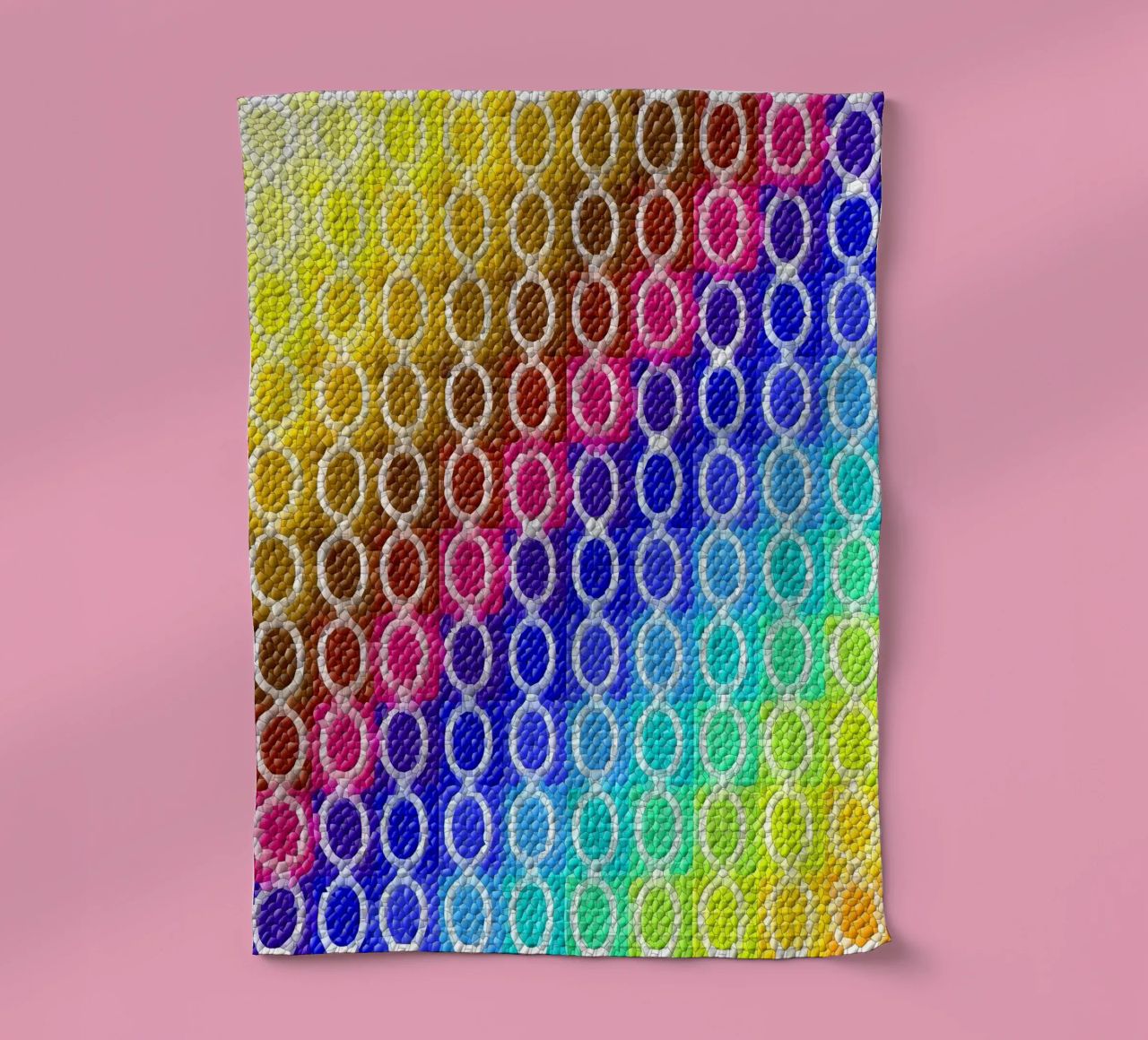 MOSAIK in rainbow colours - diagonal alignment tea towel by Gürsel Yesil Digital Art