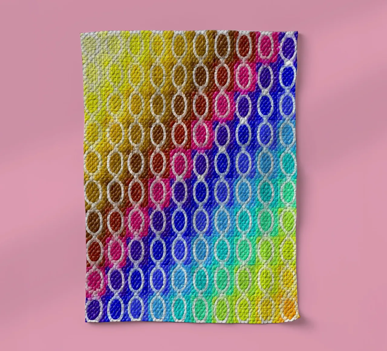 MOSAIK in rainbow colours - diagonal alignment tea towel by Gürsel Yesil Digital Art