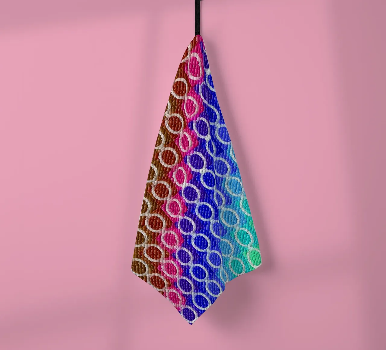 MOSAIK in rainbow colours - diagonal alignment tea towel by Gürsel Yesil Digital Art