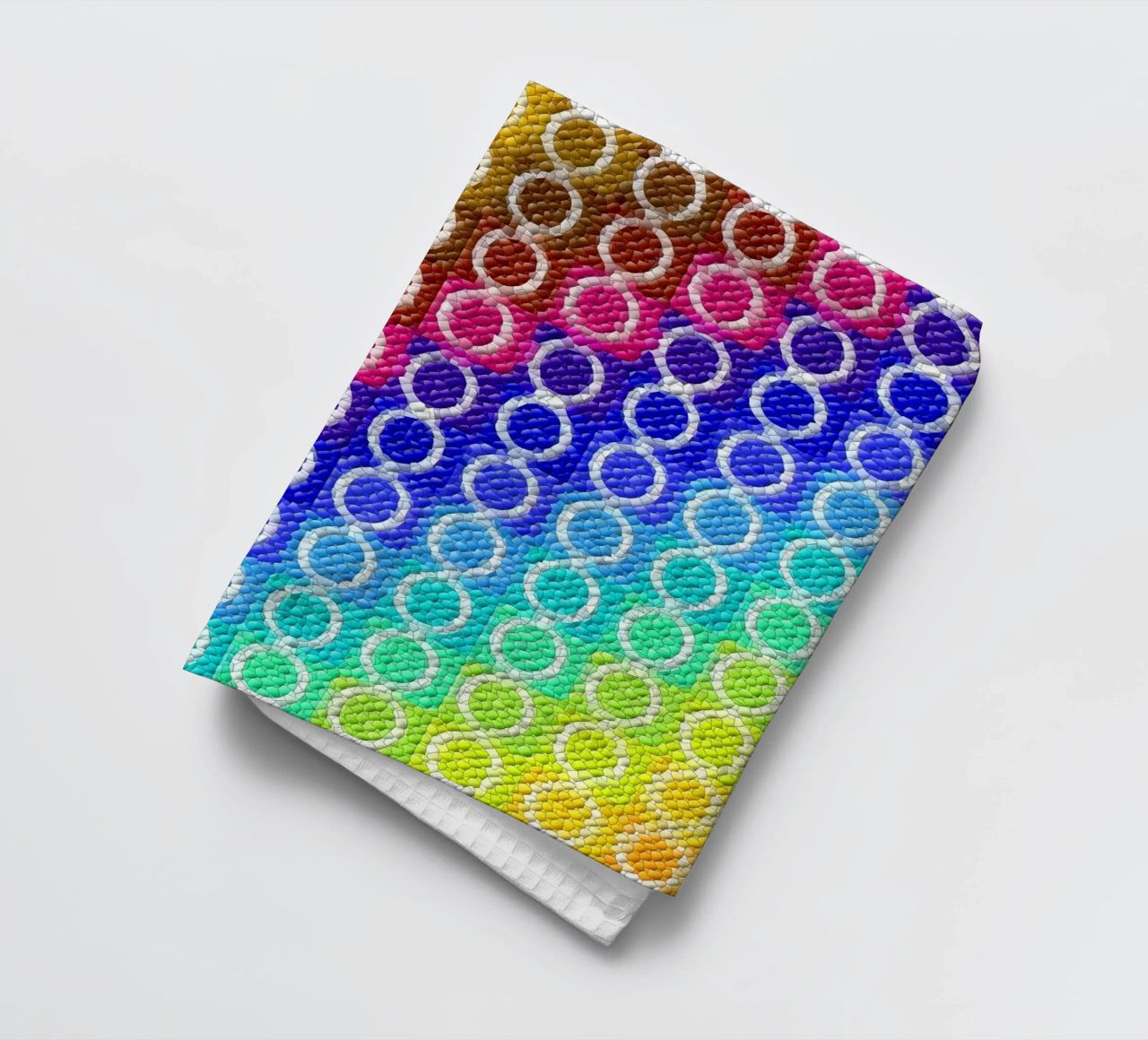 MOSAIK in rainbow colours - diagonal alignment tea towel by Gürsel Yesil Digital Art