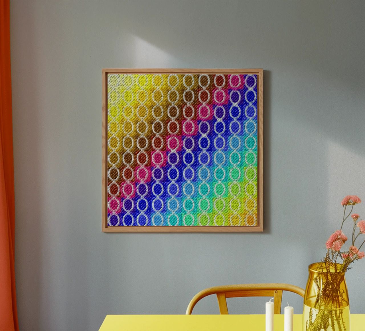 MOSAIK in rainbow colours - diagonal alignment alu-dibond by Gürsel Yesil Digital Art