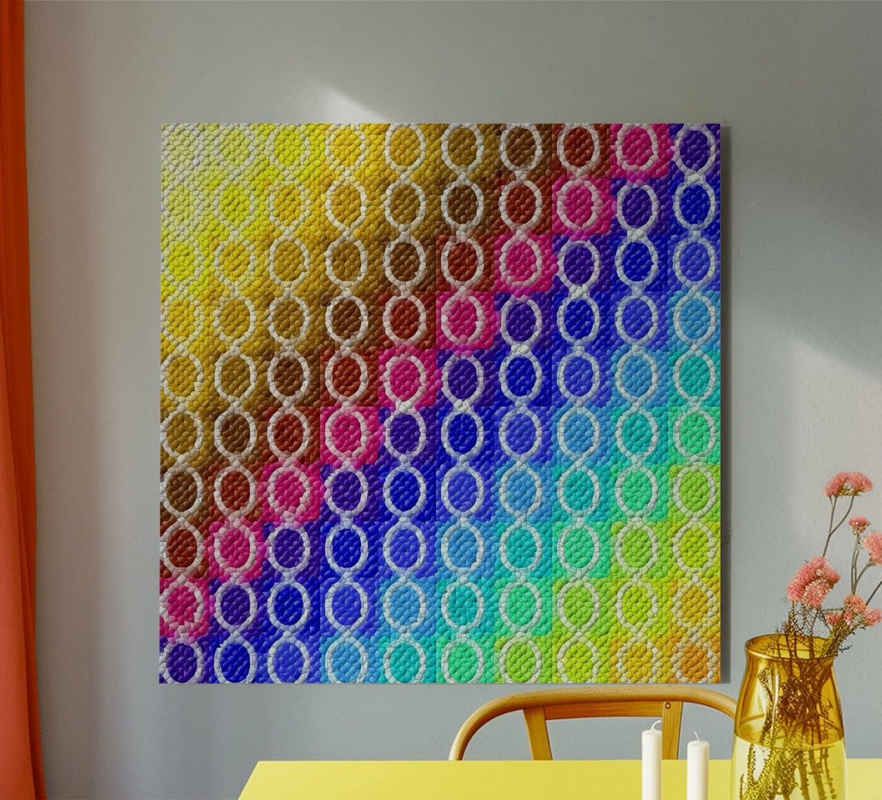 MOSAIK in rainbow colours - diagonal alignment alu-dibond by Gürsel Yesil Digital Art