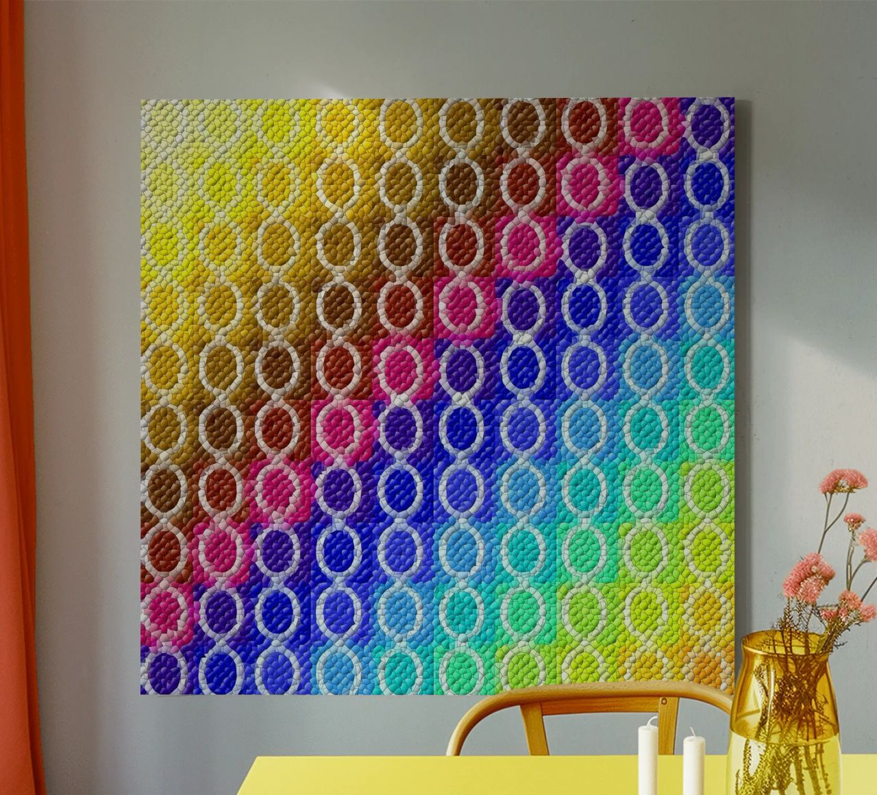 MOSAIK in rainbow colours - diagonal alignment canvas by Gürsel Yesil Digital Art
