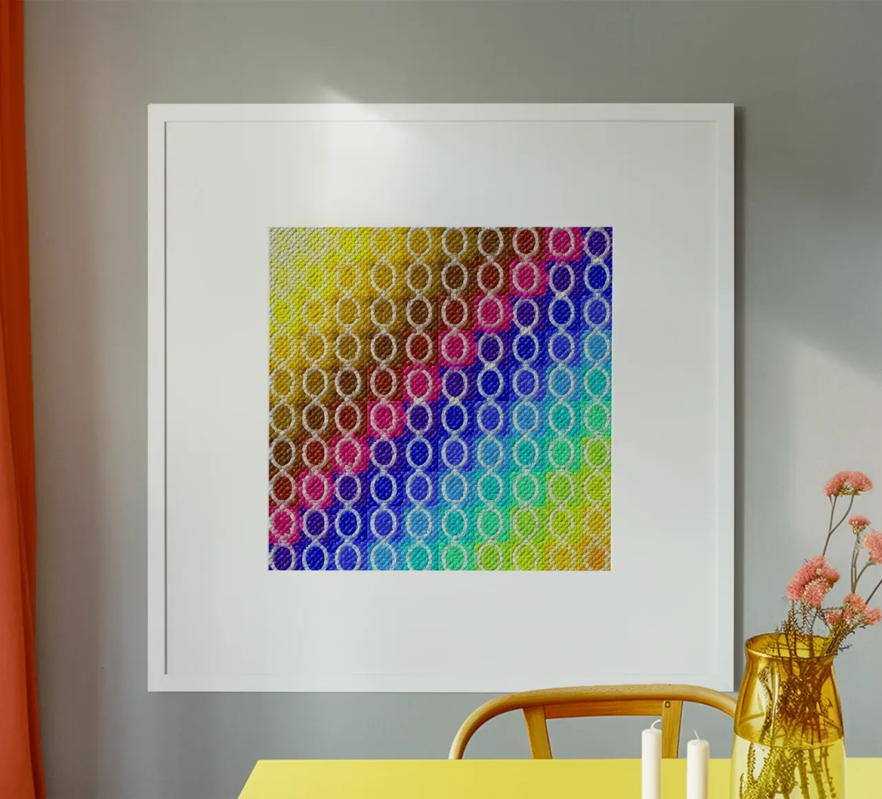 MOSAIK in regenboogkleuren - diagonale uitlijning hahnemühle van Gürsel Yesil Digital Art