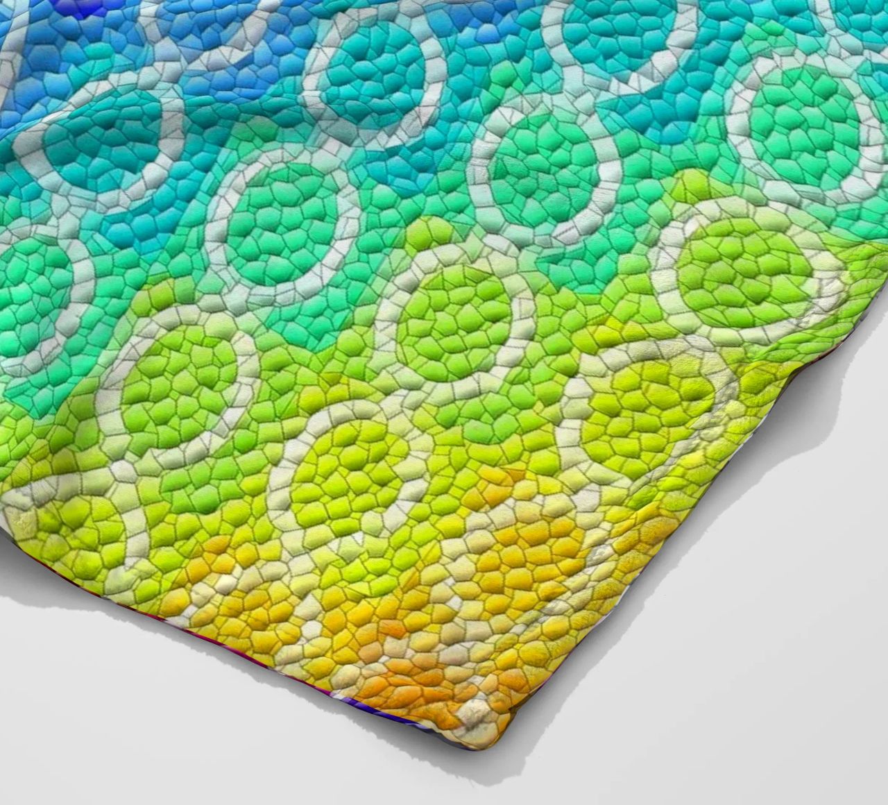MOSAIK in rainbow colours - diagonal alignment fleece blanket by Gürsel Yesil Digital Art