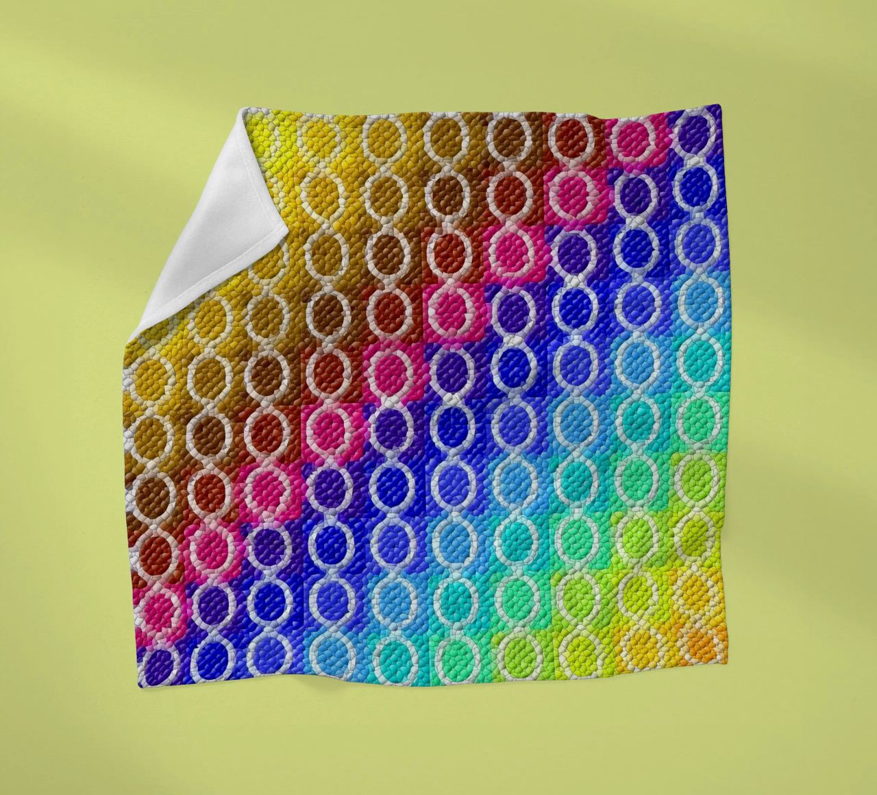 MOSAIK in rainbow colours - diagonal alignment fleece blanket by Gürsel Yesil Digital Art