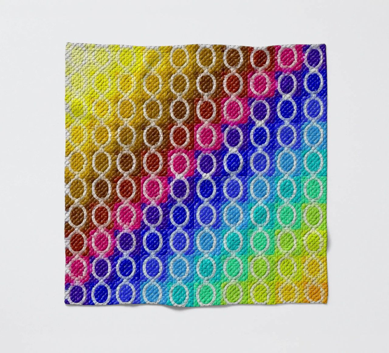 MOSAIK in rainbow colours - diagonal alignment fleece blanket by Gürsel Yesil Digital Art