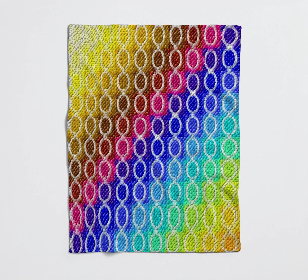 MOSAIK in rainbow colours - diagonal alignment fleece blanket by Gürsel Yesil Digital Art