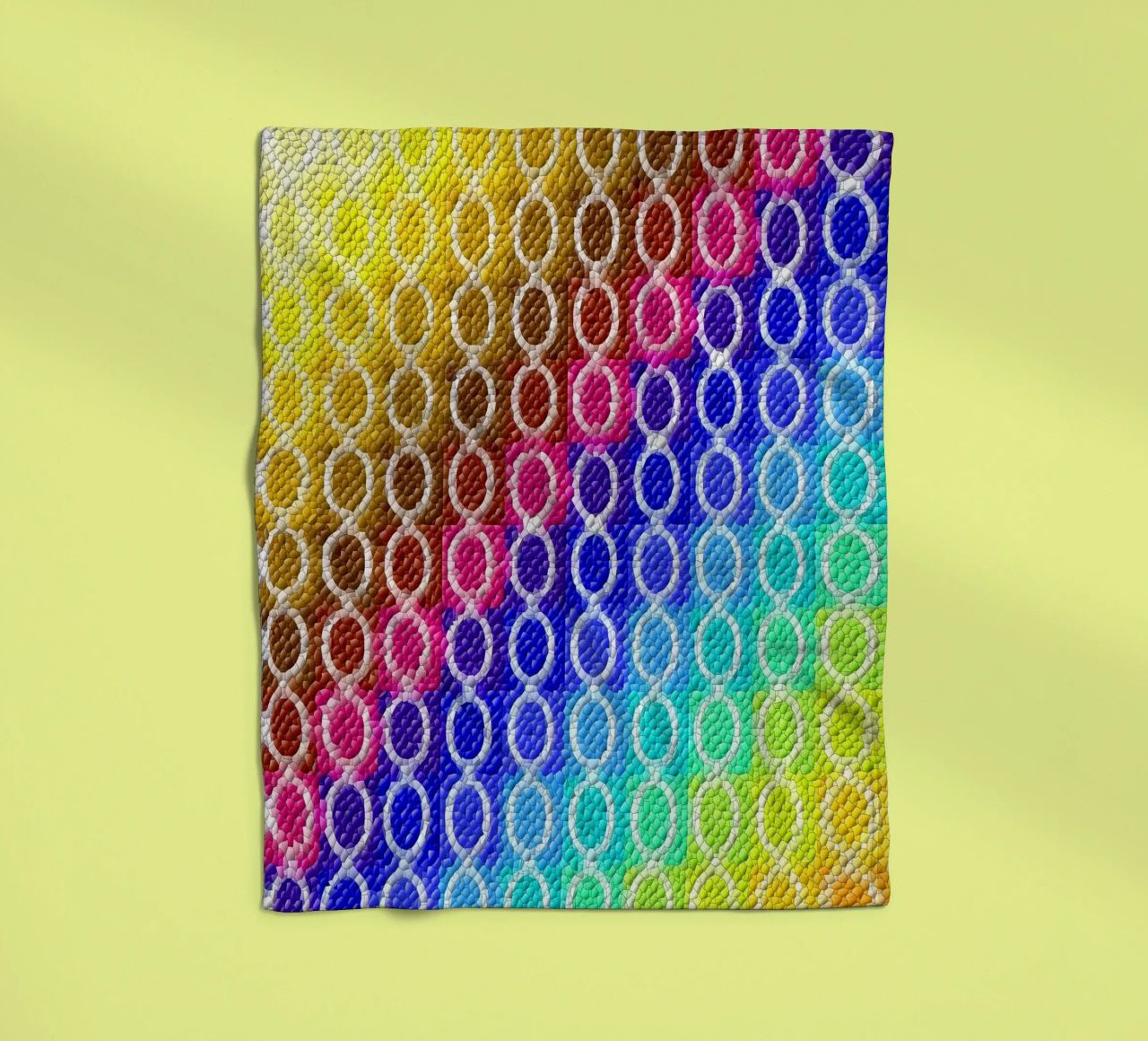 MOSAIK in rainbow colours - diagonal alignment fleece blanket by Gürsel Yesil Digital Art