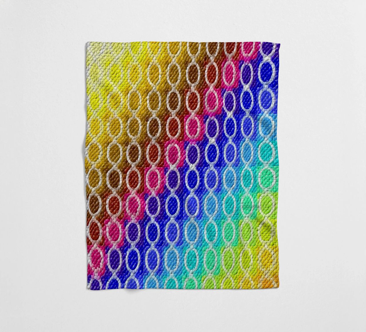 MOSAIK in rainbow colours - diagonal alignment fleece blanket by Gürsel Yesil Digital Art
