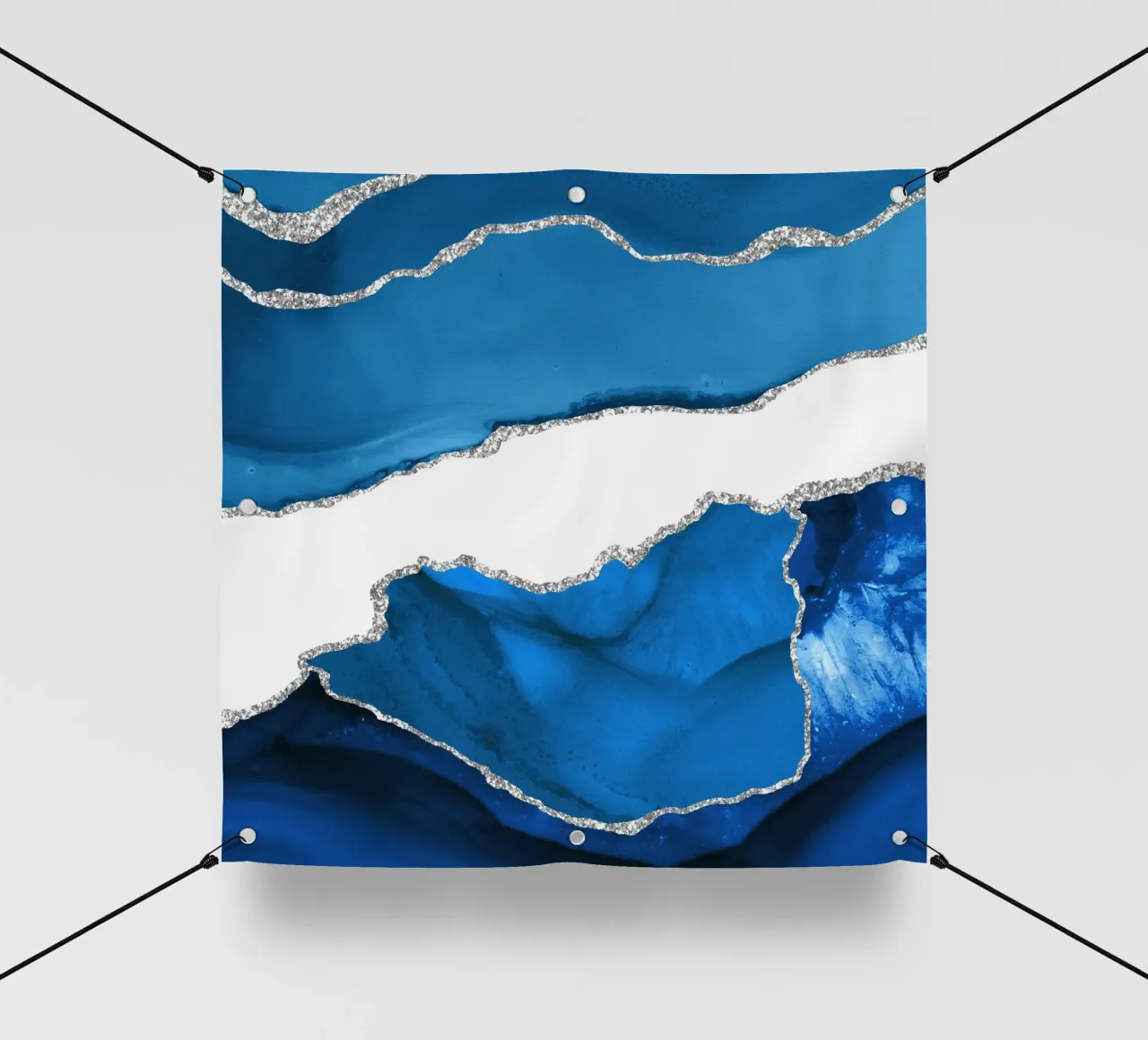 Texture agata blu reale e argento 06 telo in pvc da Gemstone Textures