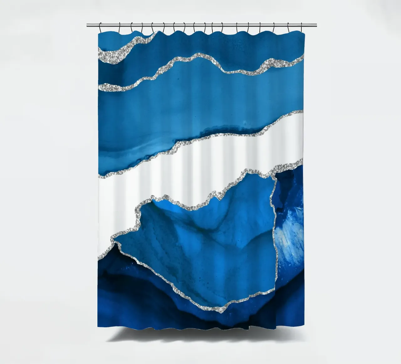 Texture agata blu reale e argento 06 tenda da doccia da Gemstone Textures