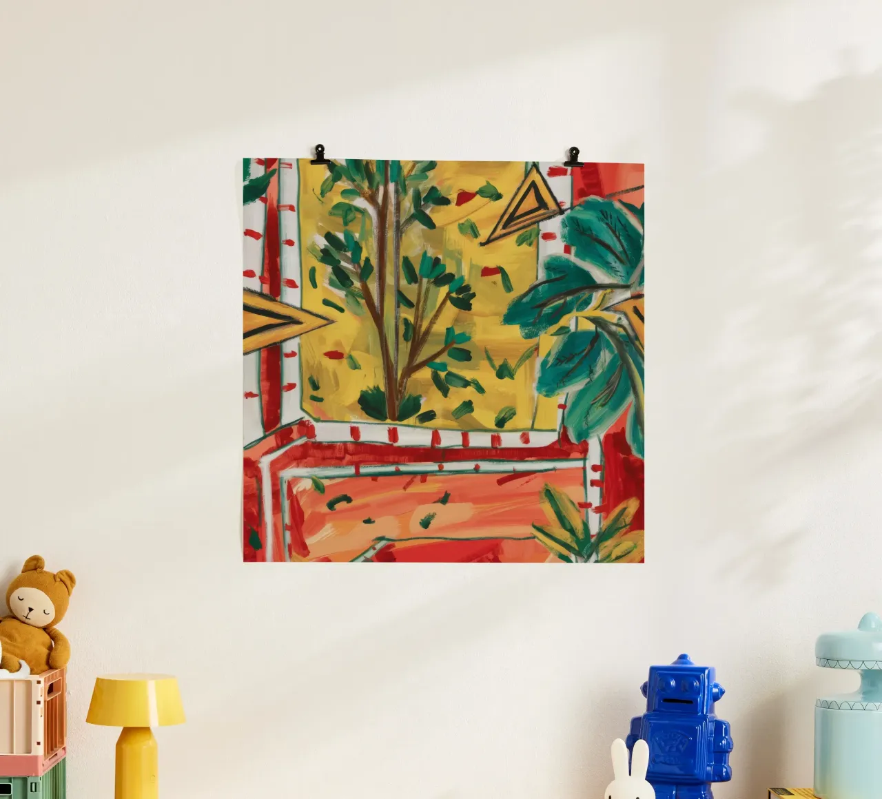 Rifugio tropicale poster con telaio in alluminio da Lunar Templar
