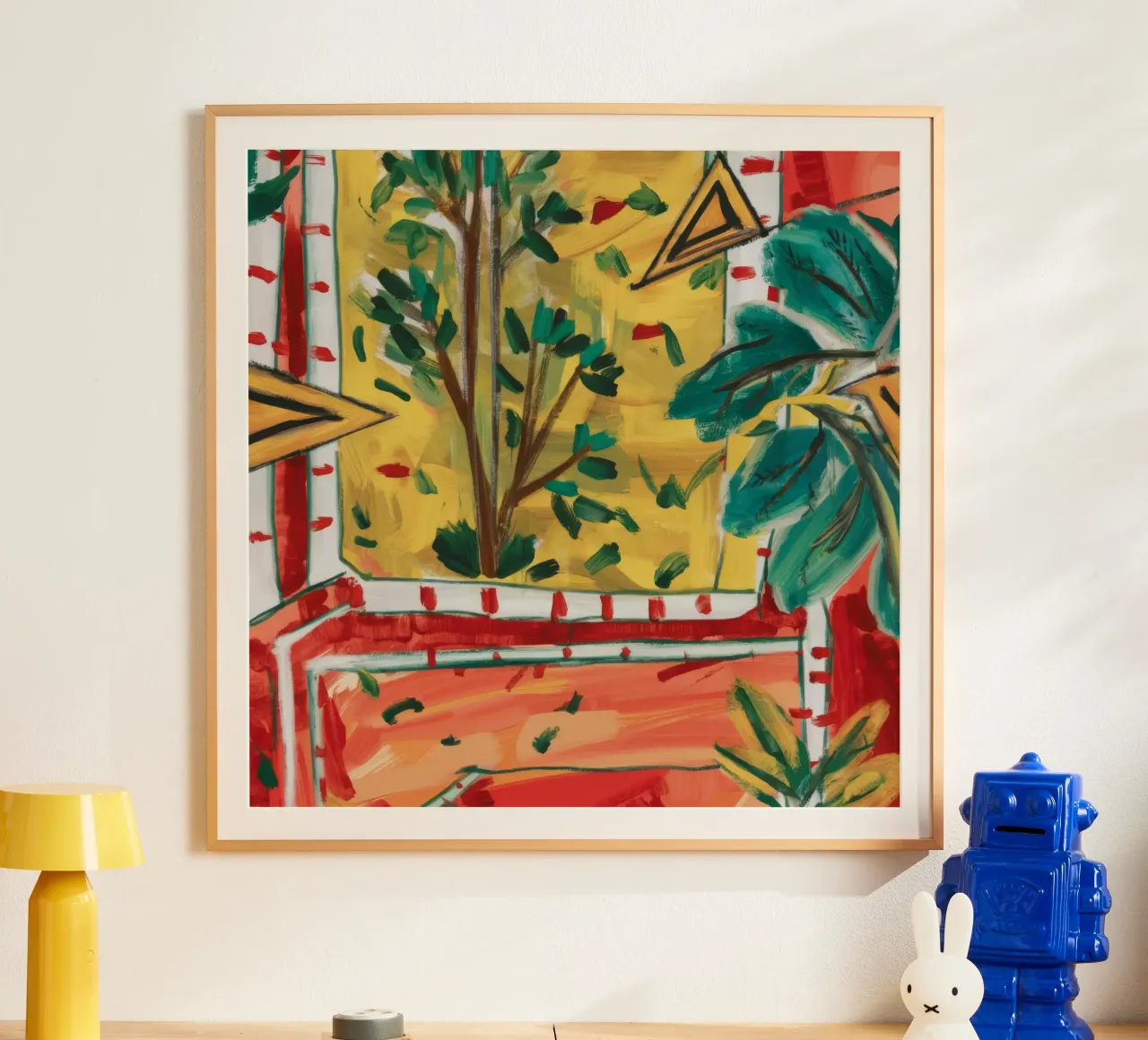 Rifugio tropicale poster con telaio in alluminio da Lunar Templar