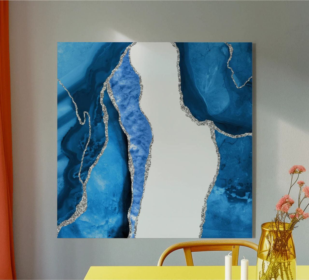 Texture Agata blu reale e argento 07 plexiglass da Gemstone Textures
