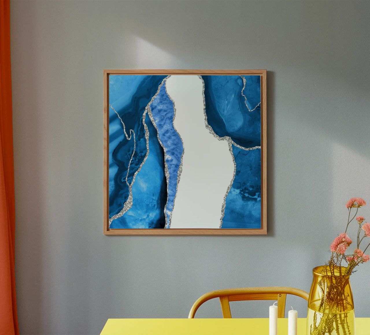 Texture Agata blu reale e argento 07 alluminio dibond da Gemstone Textures