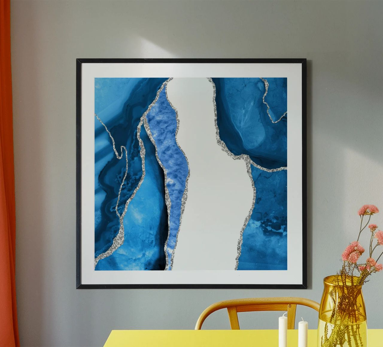 Texture Agata blu reale e argento 07 poster da Gemstone Textures