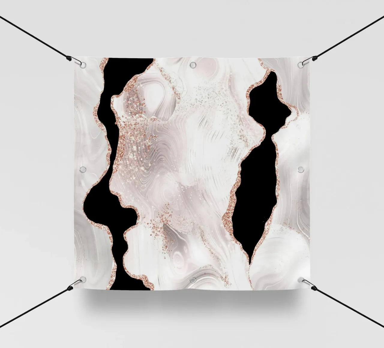 Agata glitterata bianca e oro rosa Texture 01 telo in pvc da Gemstone Textures