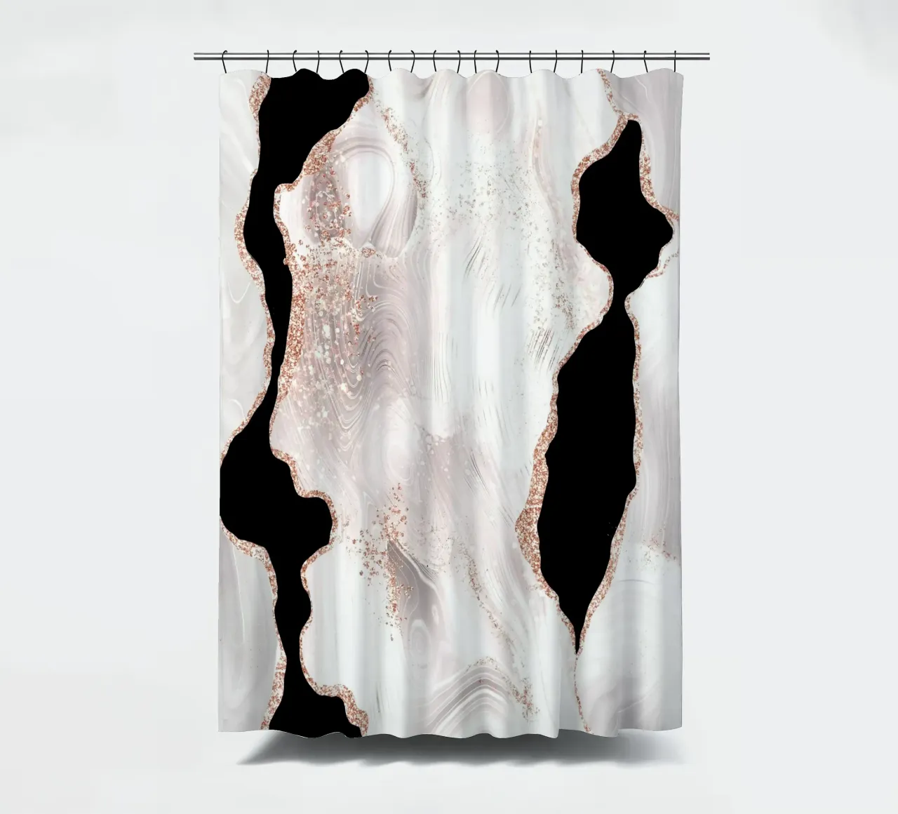 Agata glitterata bianca e oro rosa Texture 01 tenda da doccia da Gemstone Textures