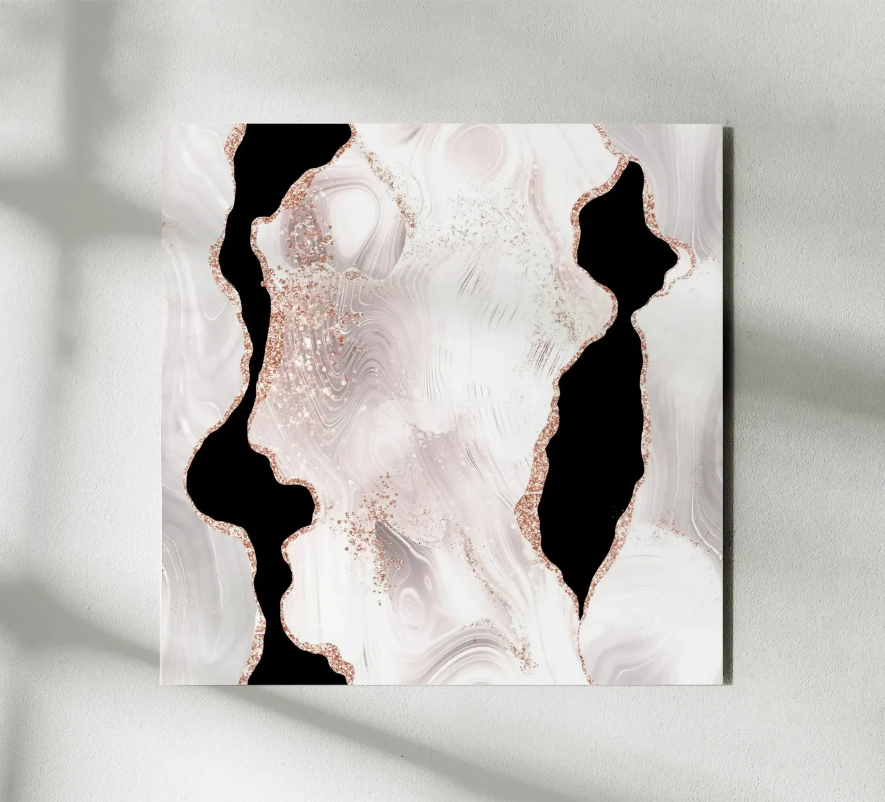 Agata glitterata bianca e oro rosa Texture 01 alluminio dibond da Gemstone Textures