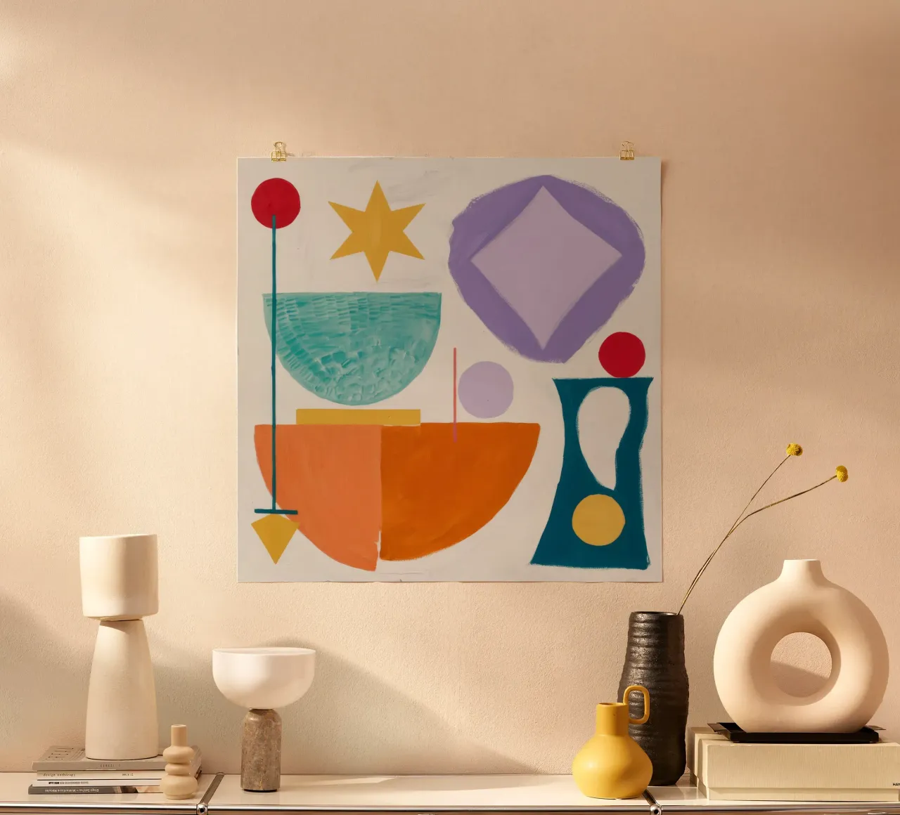 Armonia geometrica poster con telaio in alluminio da Lunar Templar
