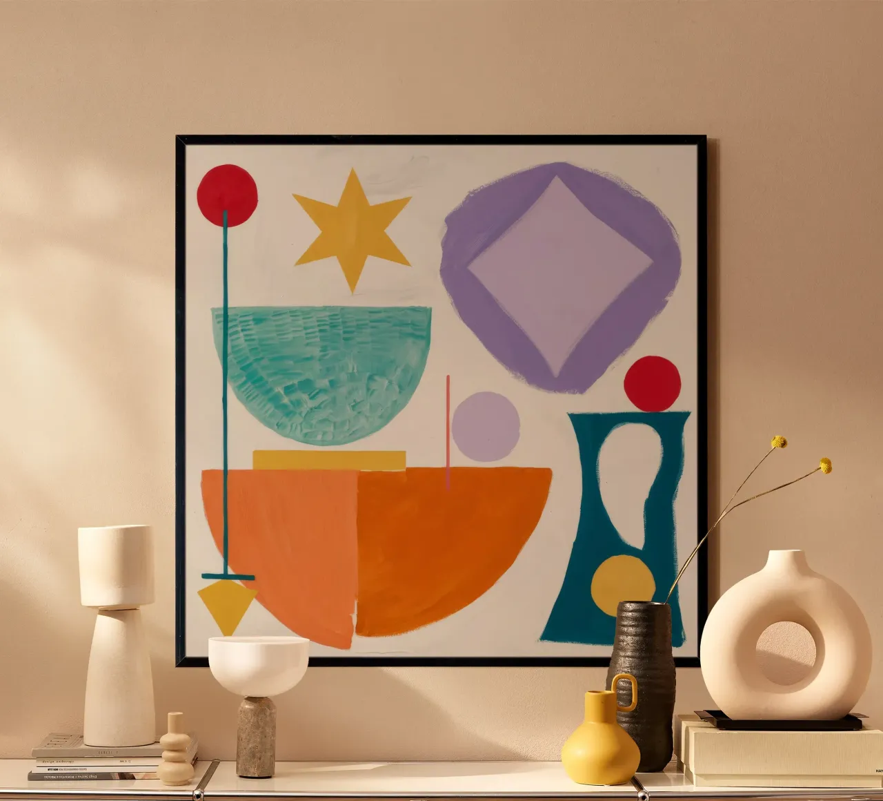 Armonia geometrica poster con telaio in alluminio da Lunar Templar