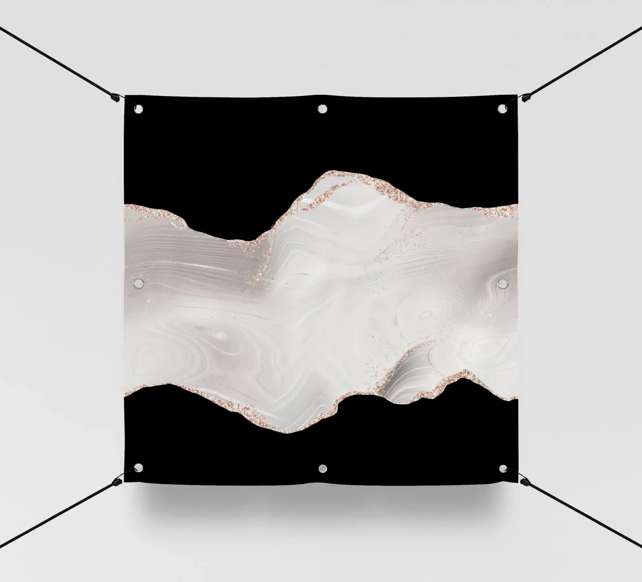Texture Agata Glitterata Bianco e Oro Rosa 03 telo in pvc da Gemstone Textures
