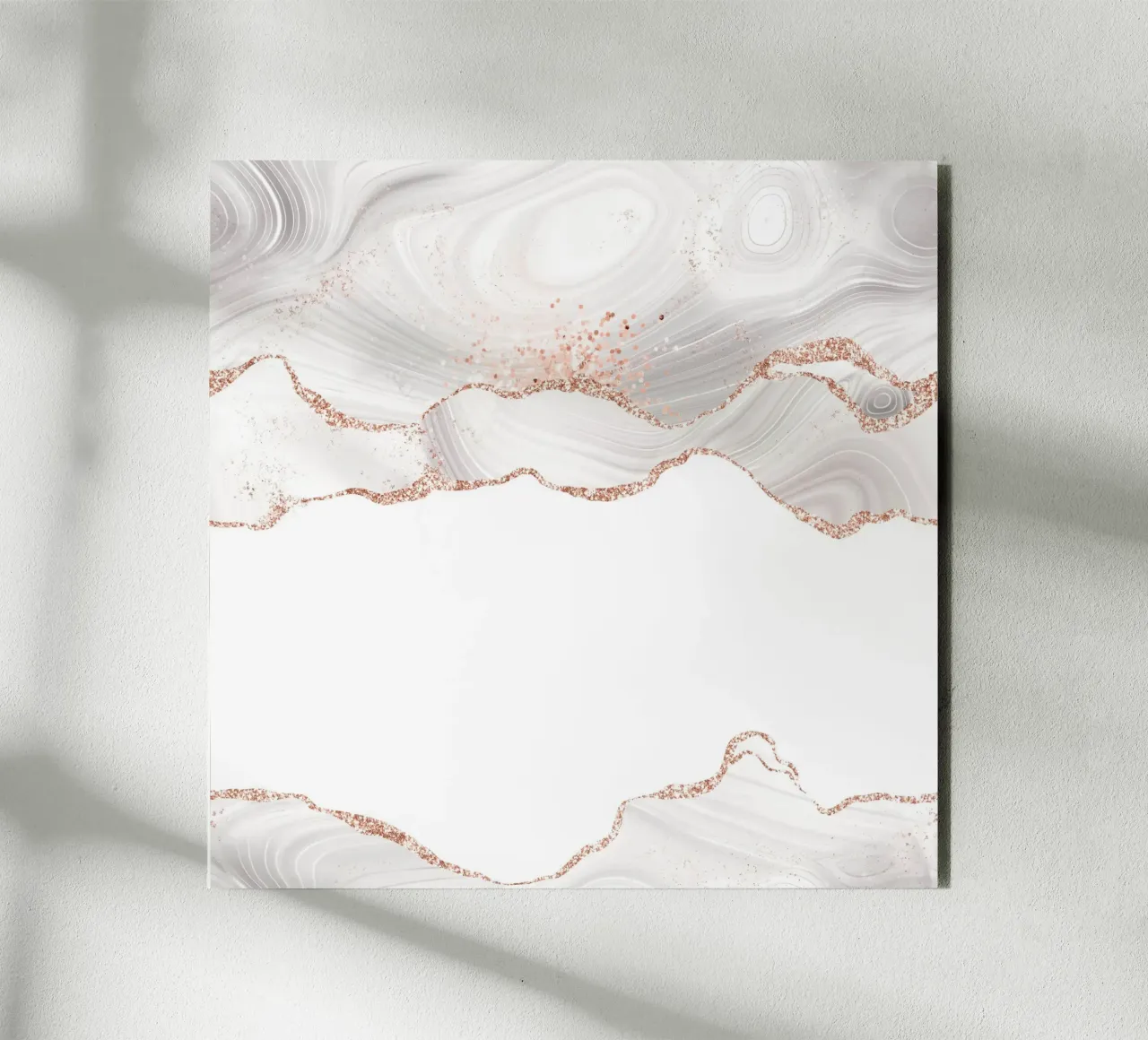 Agata glitterata bianca e oro rosa Texture 05 alluminio dibond da Gemstone Textures