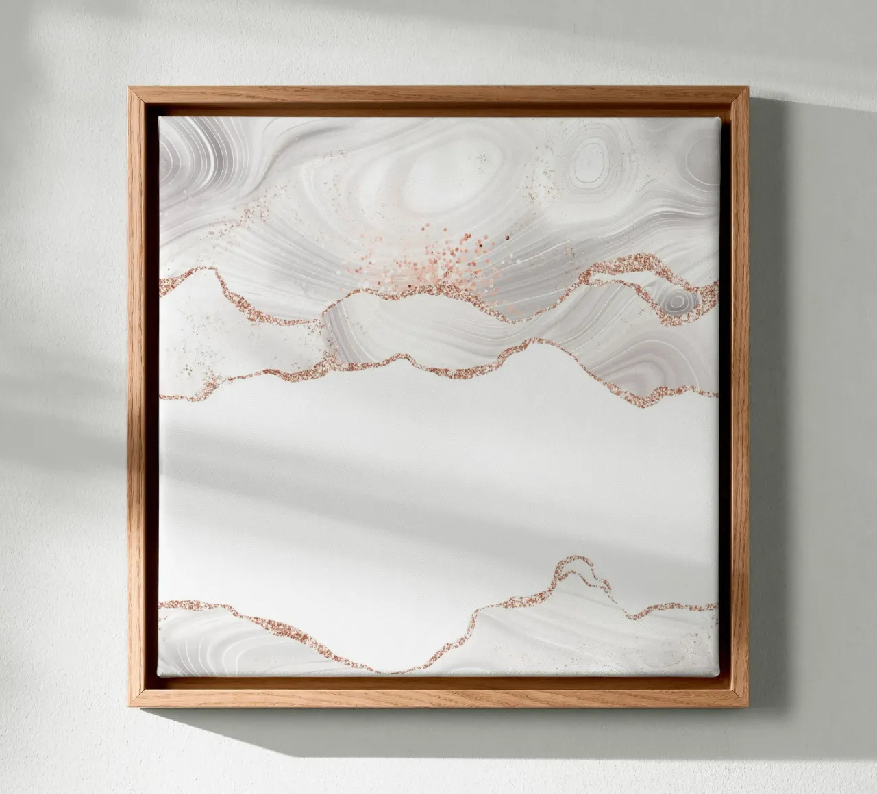 Agata glitterata bianca e oro rosa Texture 05 tela con Cornice a cassetta da Gemstone Textures
