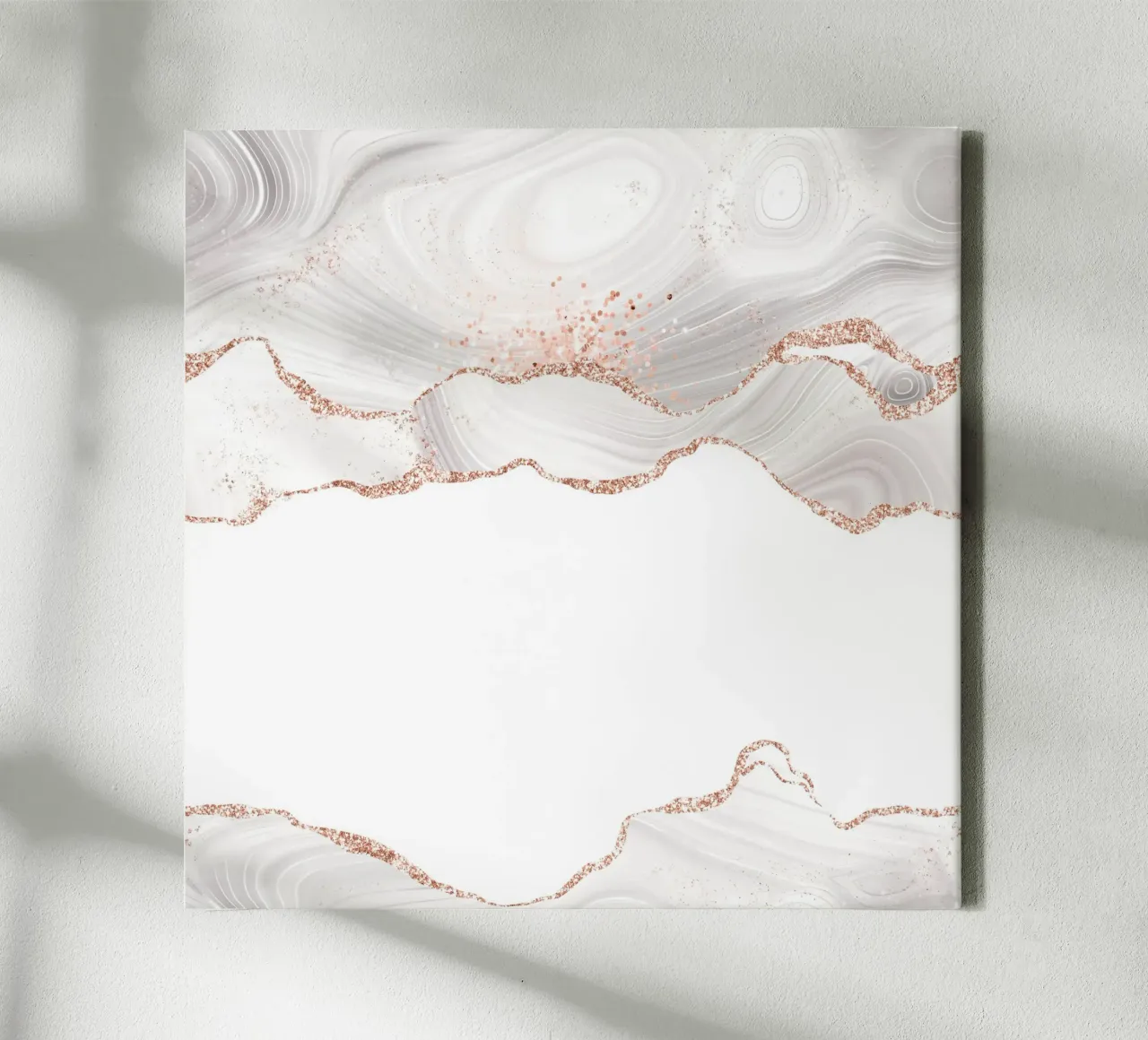 Agata glitterata bianca e oro rosa Texture 05 tela con Cornice a cassetta da Gemstone Textures