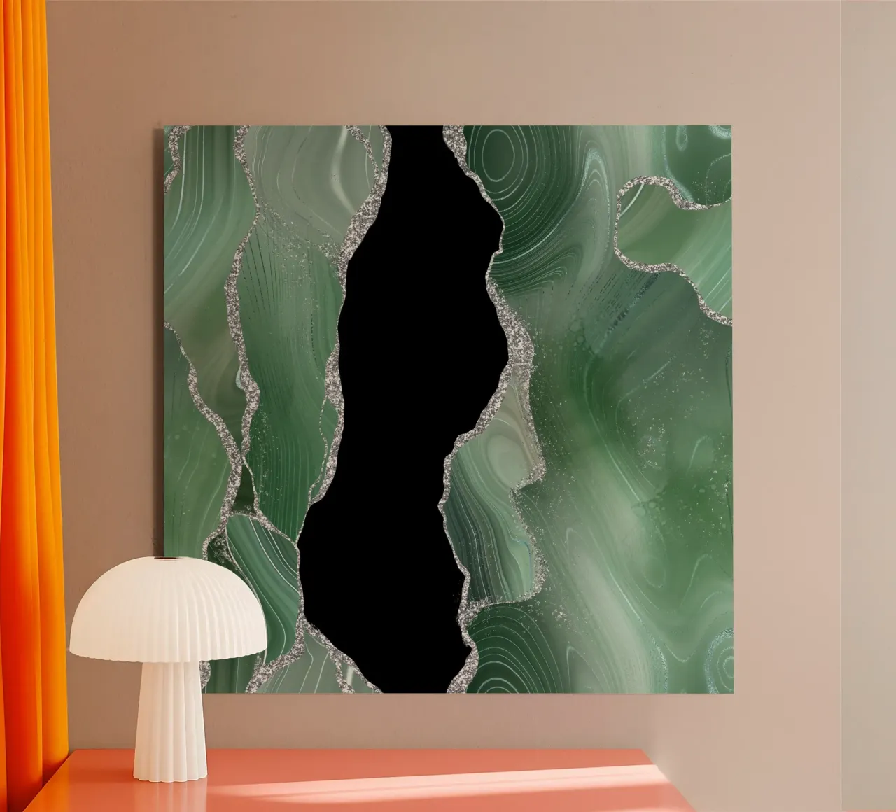 Salbei & Silber Achat Textur 01 Alu-Dibond von Gemstone Textures