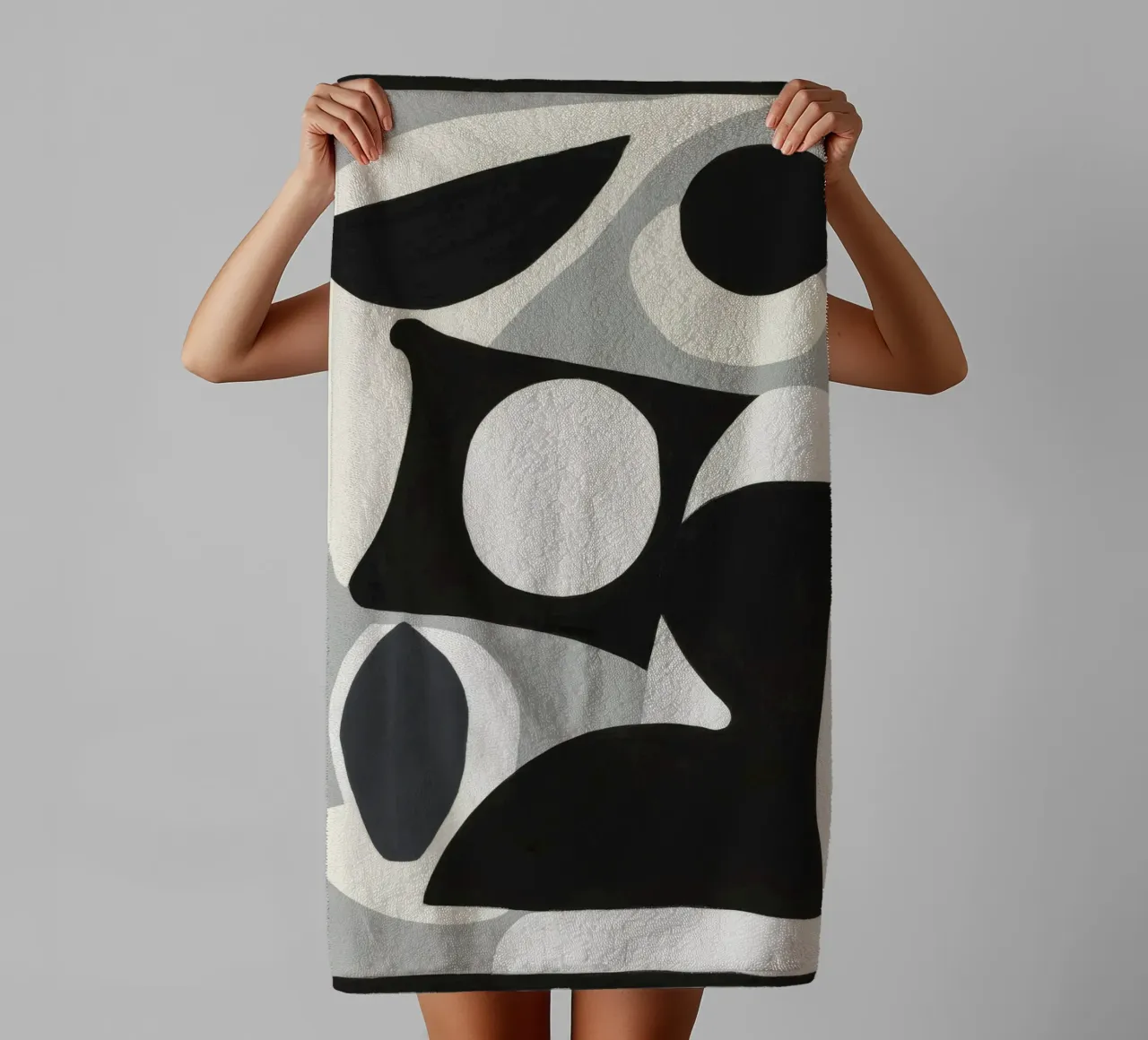 Monochrome Abstraction towel by Lunar Templar