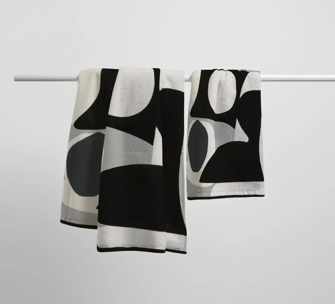 Monochrome Abstraction towel by Lunar Templar