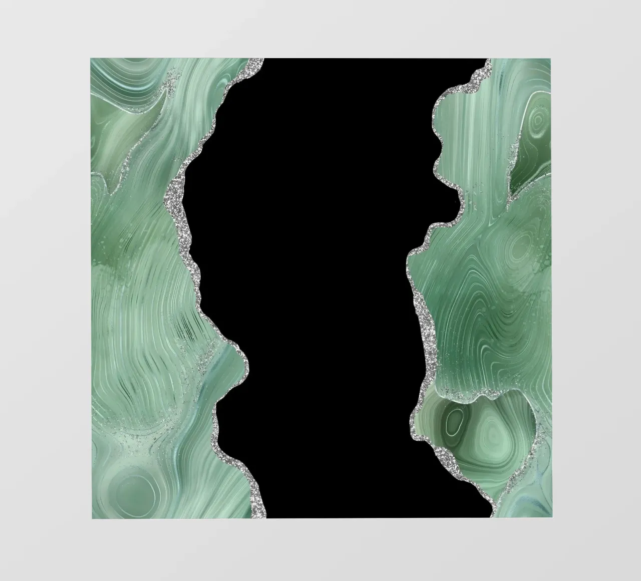 Salbei & Silber Achat Textur 02 PVC Plane von Gemstone Textures