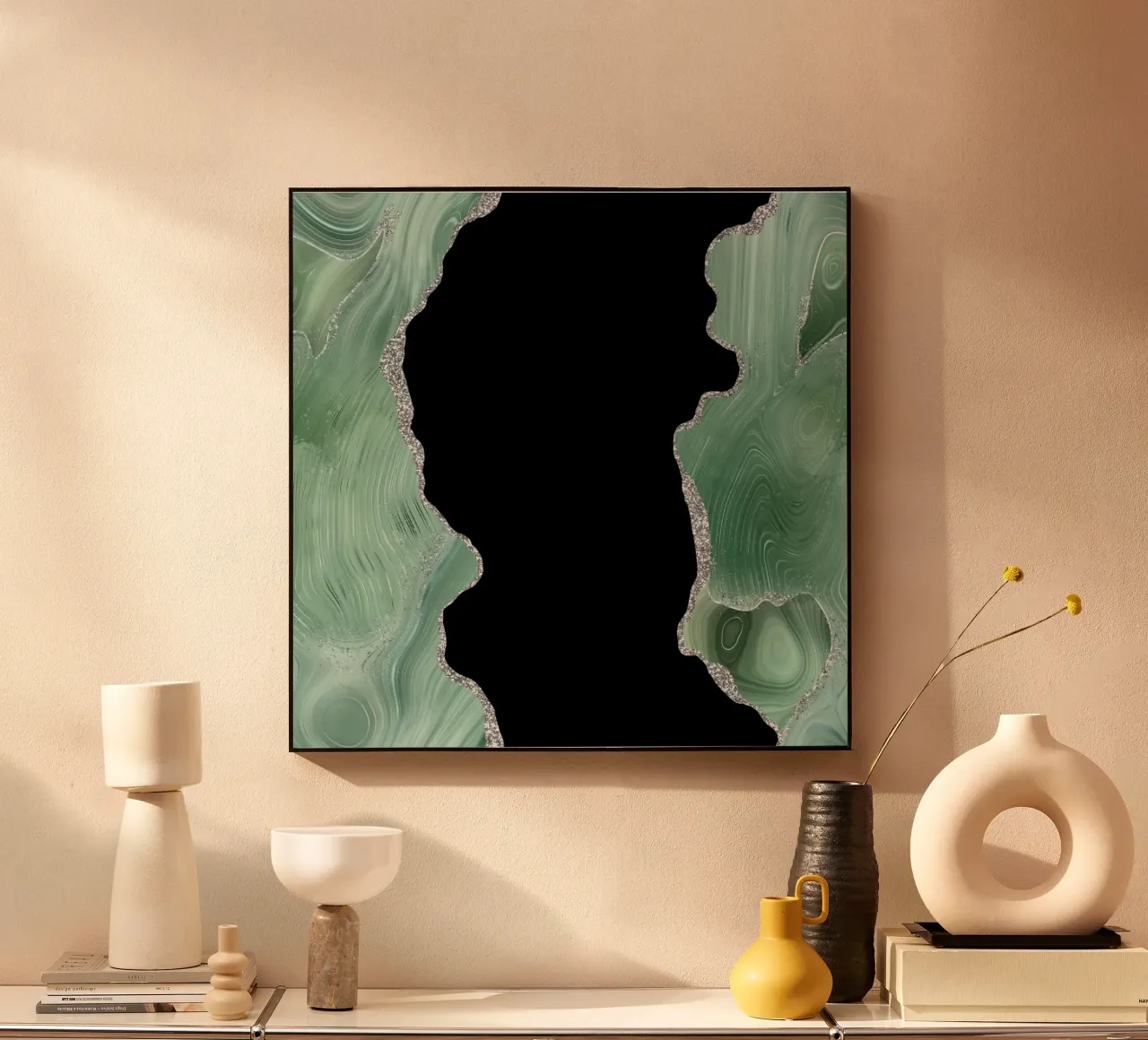 Salie & zilveragaat structuur 02 acryl van Gemstone Textures