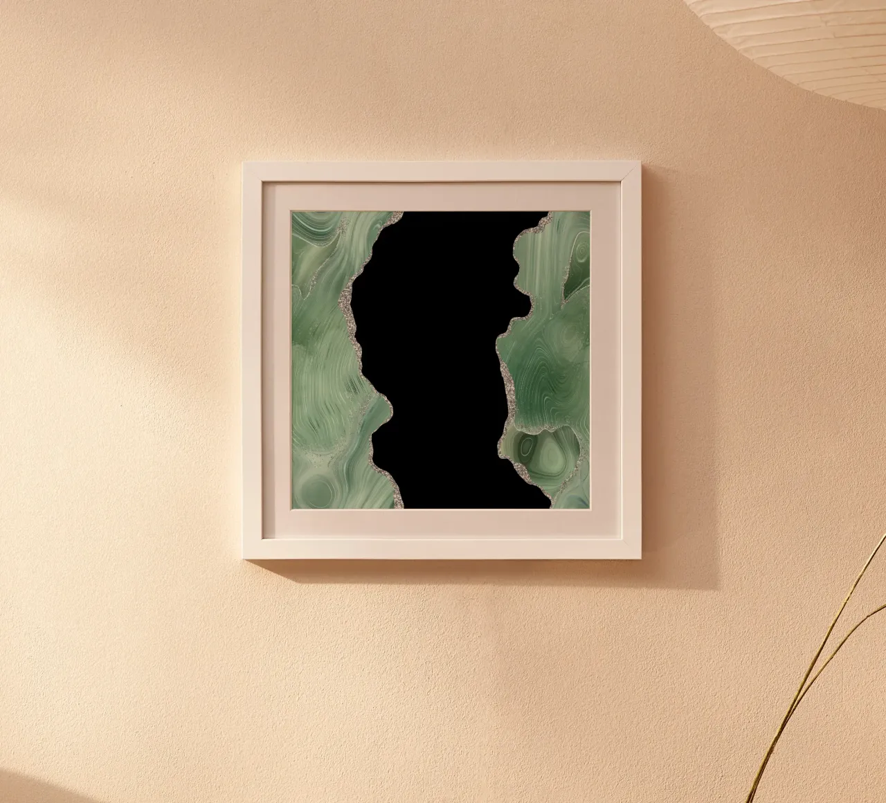 Agata salvia e argento Texture 02 poster con telaio in alluminio da Gemstone Textures