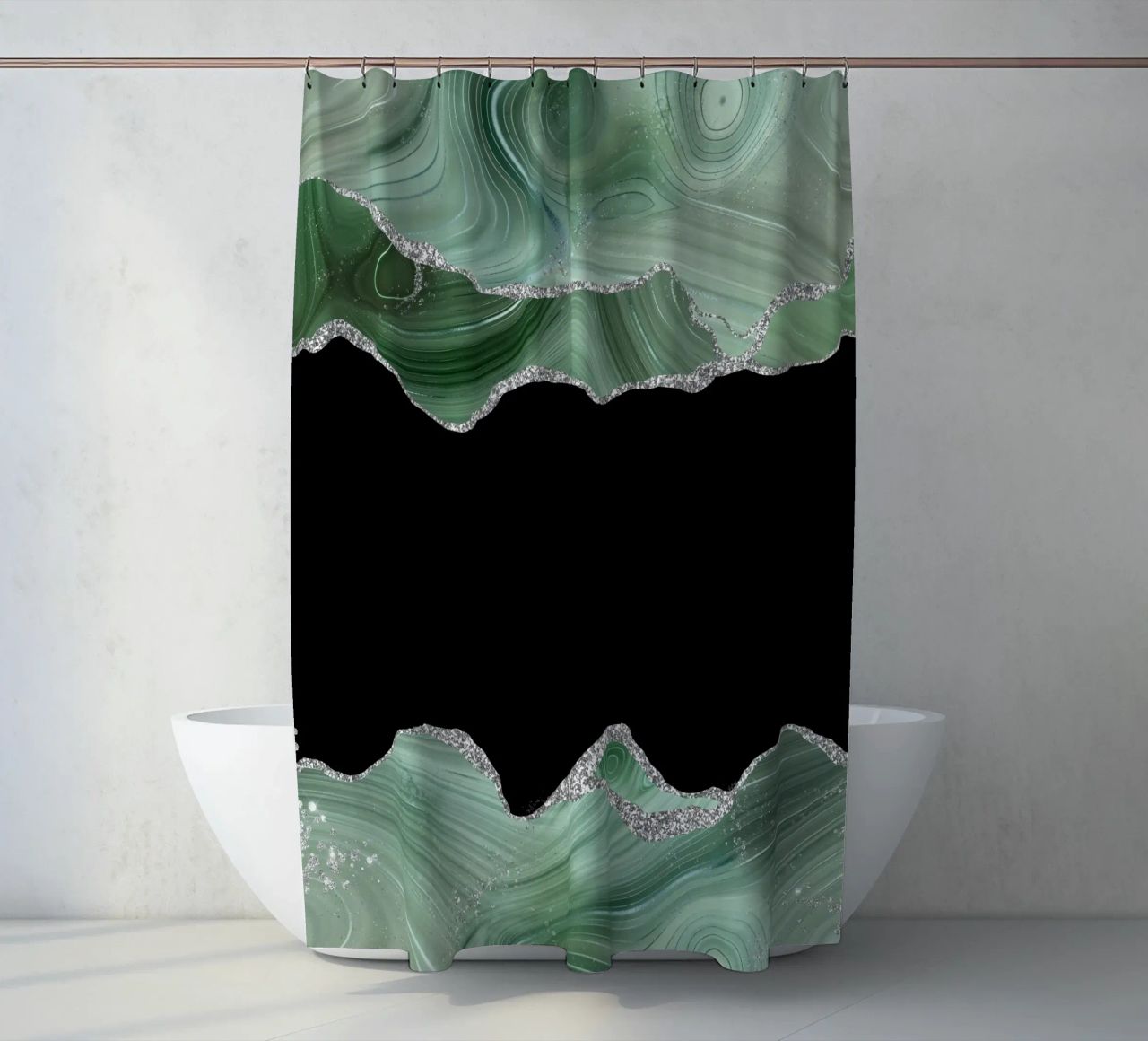 Texture salvia e agata d'argento 03 tenda da doccia da Gemstone Textures