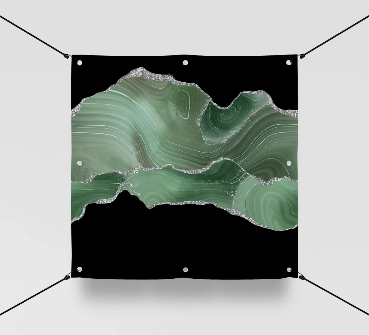 Salbei & Silber Achat Textur 04 PVC Plane von Gemstone Textures