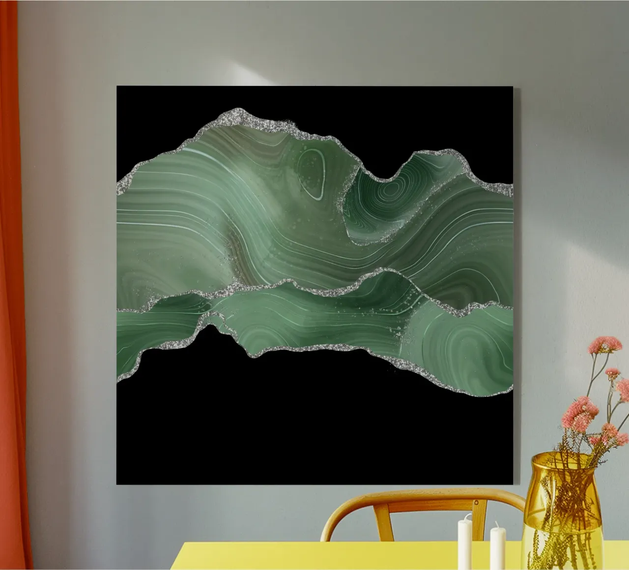 Texture Sage & Agate argentée 04 plexiglas de Gemstone Textures