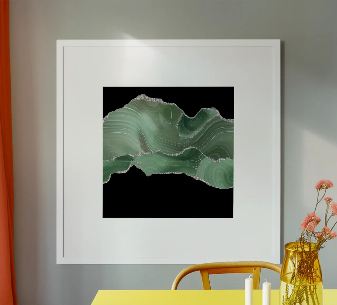 Salie & zilveragaat structuur 04 poster van Gemstone Textures