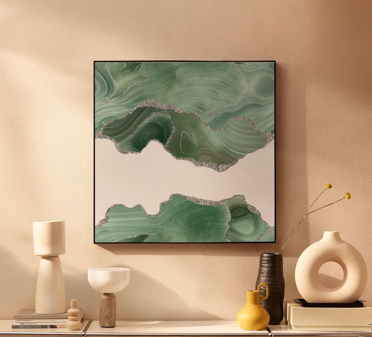Agata salvia e argento Texture 06 plexiglass da Gemstone Textures