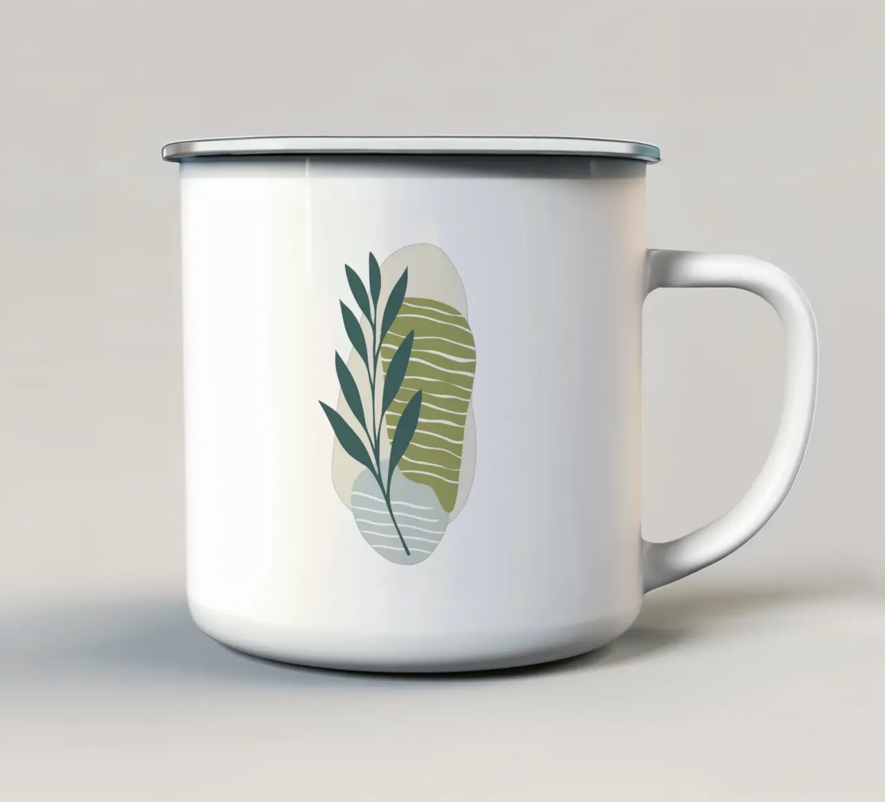 Astratto botanico moderno tazza in smalto da Kiroiharu