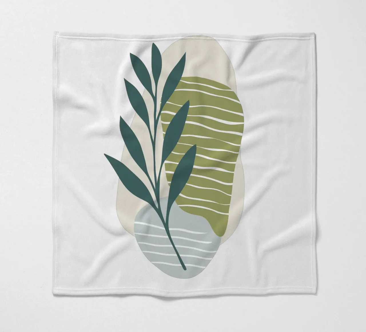 Astratto botanico moderno coperta in pile da Kiroiharu