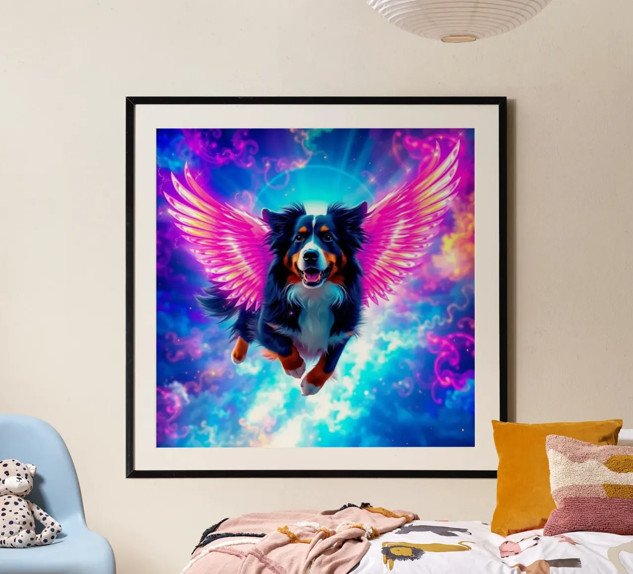 Un angelo del cielo #13 poster con telaio in legno da Yumis.Beargang.and.Me