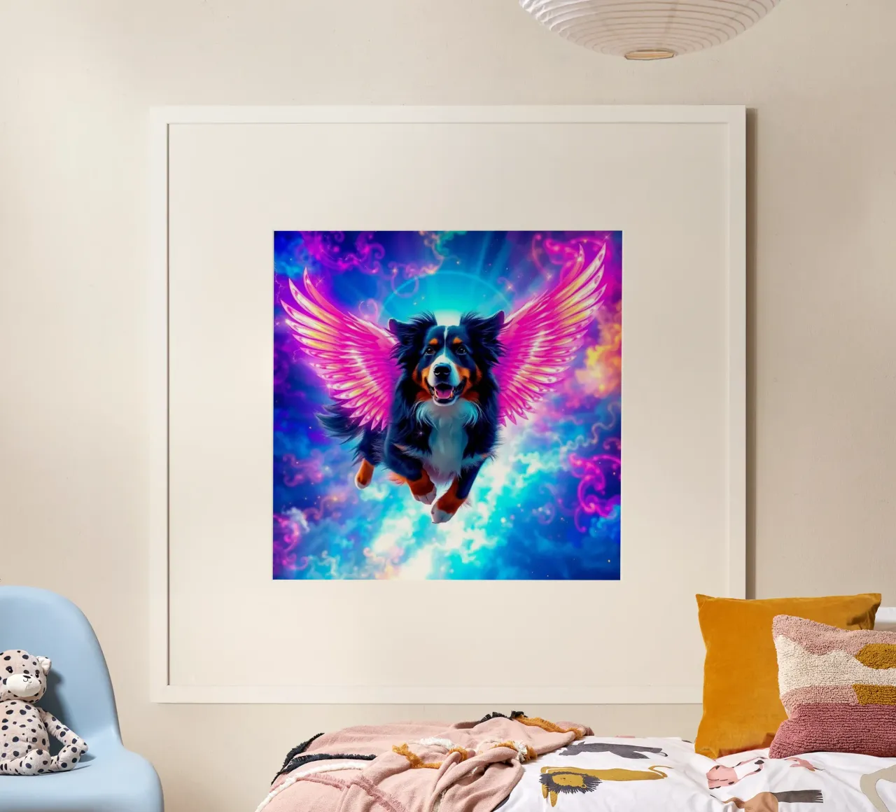 Un angelo del cielo #13 poster con telaio in legno da Yumis.Beargang.and.Me