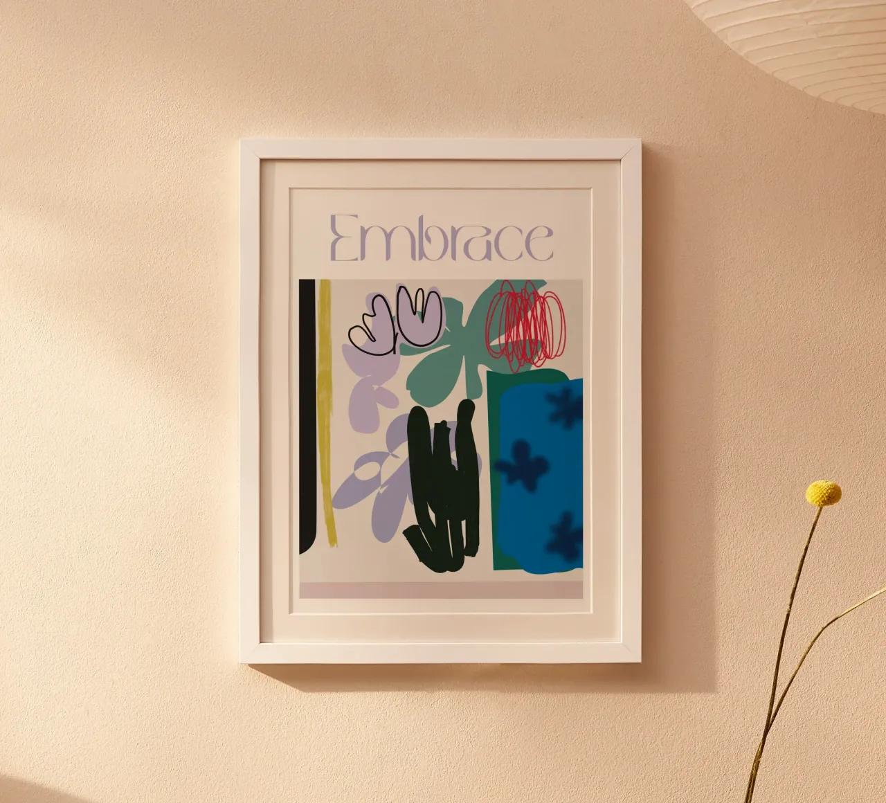 Embrace Poster mit Holzrahmen von Silvaya