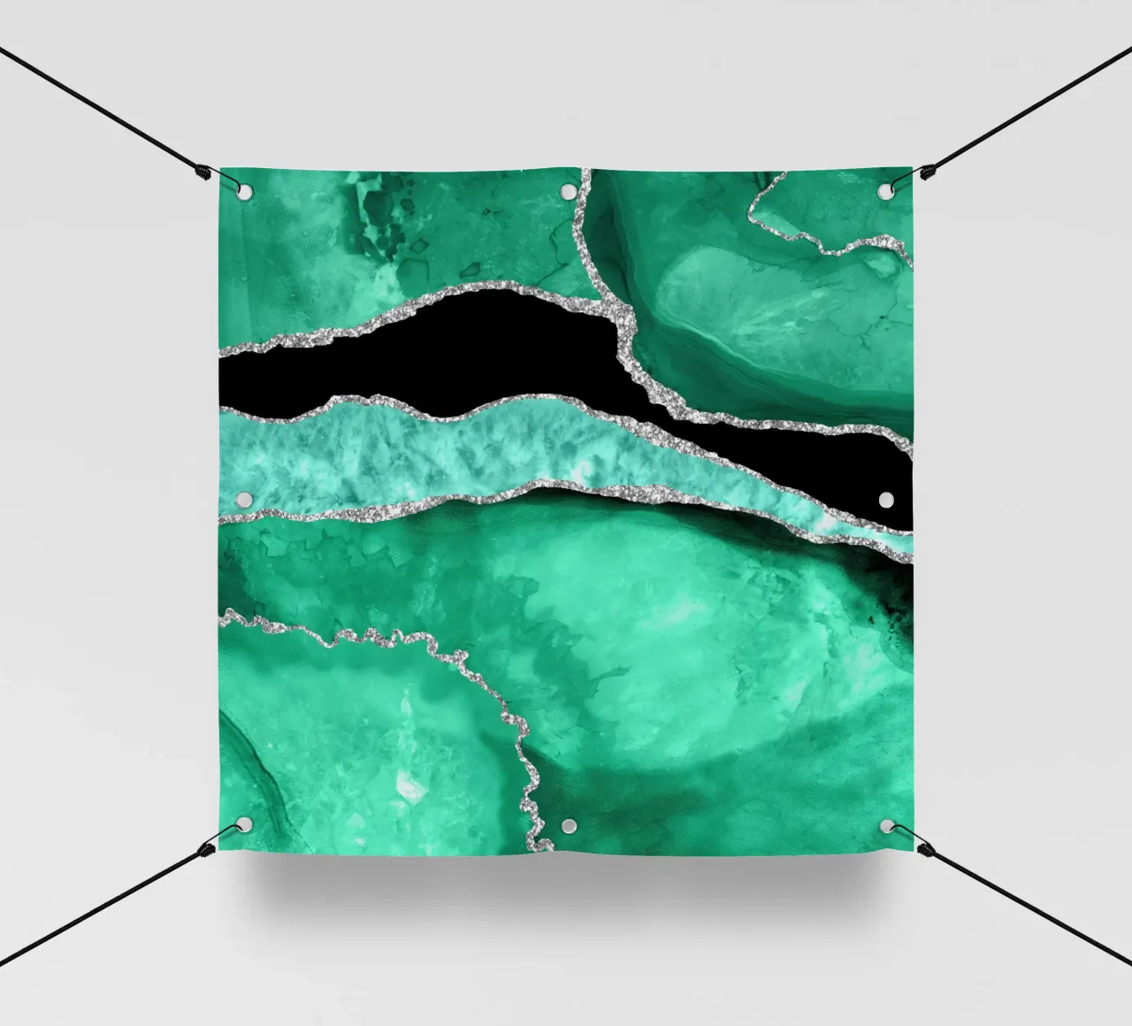 Seafoam & Silver Agate Texture 02 pvc cover by Gemstone Textures