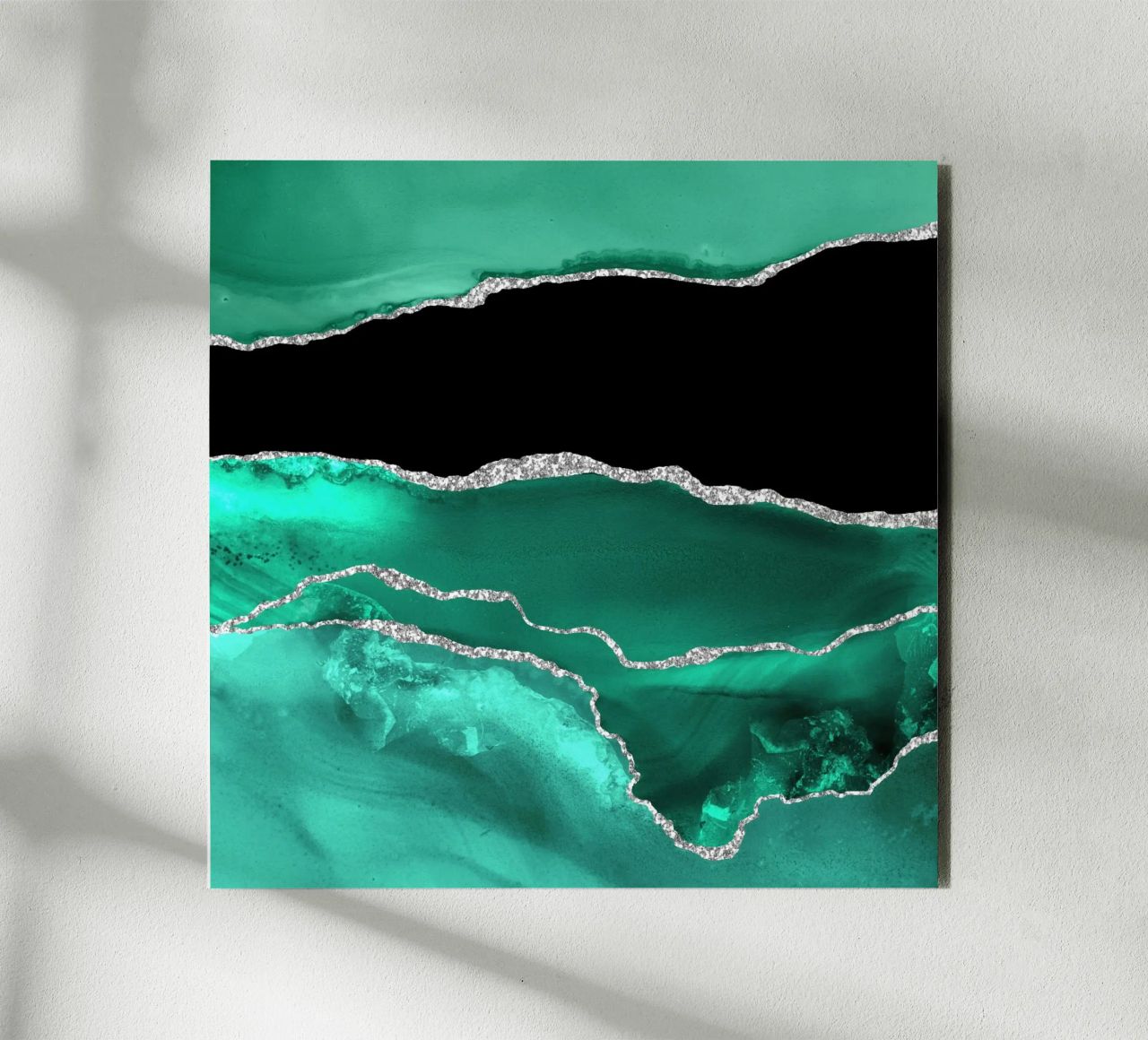 Texture Agata Argento e Verde Mare 03 alluminio dibond da Gemstone Textures