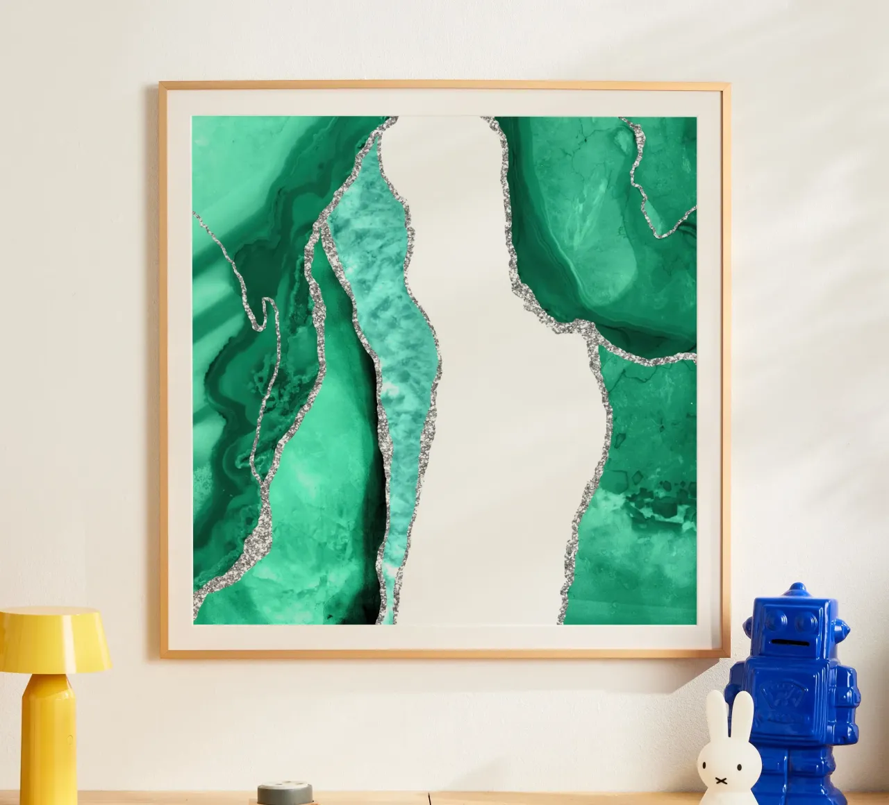 Seafoam & Silver Agate Texture 07 poster by Gemstone Textures